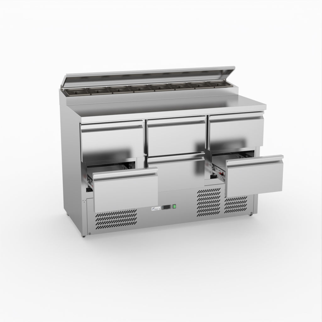 FED-X Six Drawer Salad Prep Fridge XGNS1300D-6D