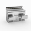 FED-X Six Drawer Salad Prep Fridge XGNS1300D-6D