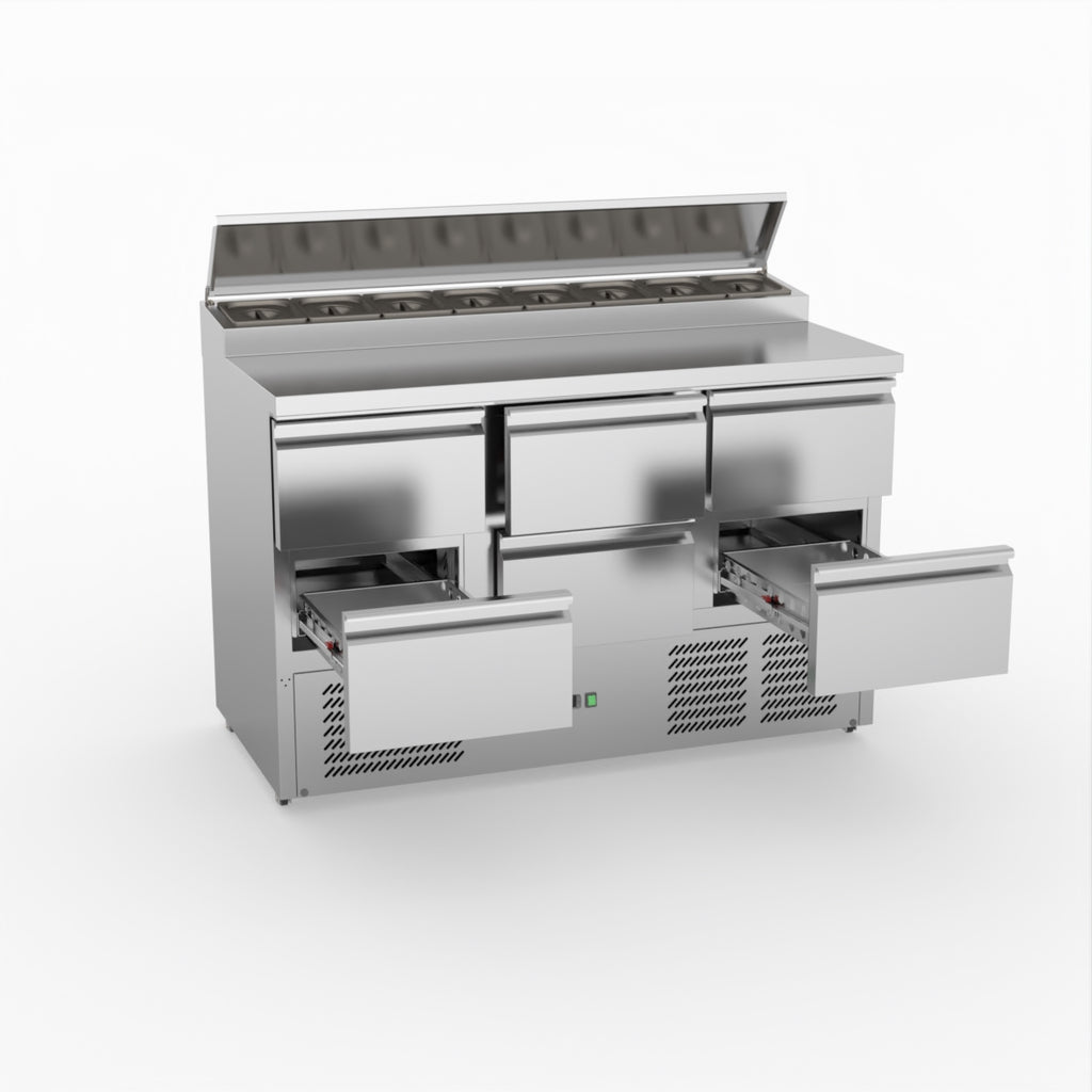 FED-X Six Drawer Salad Prep Fridge XGNS1300D-6D