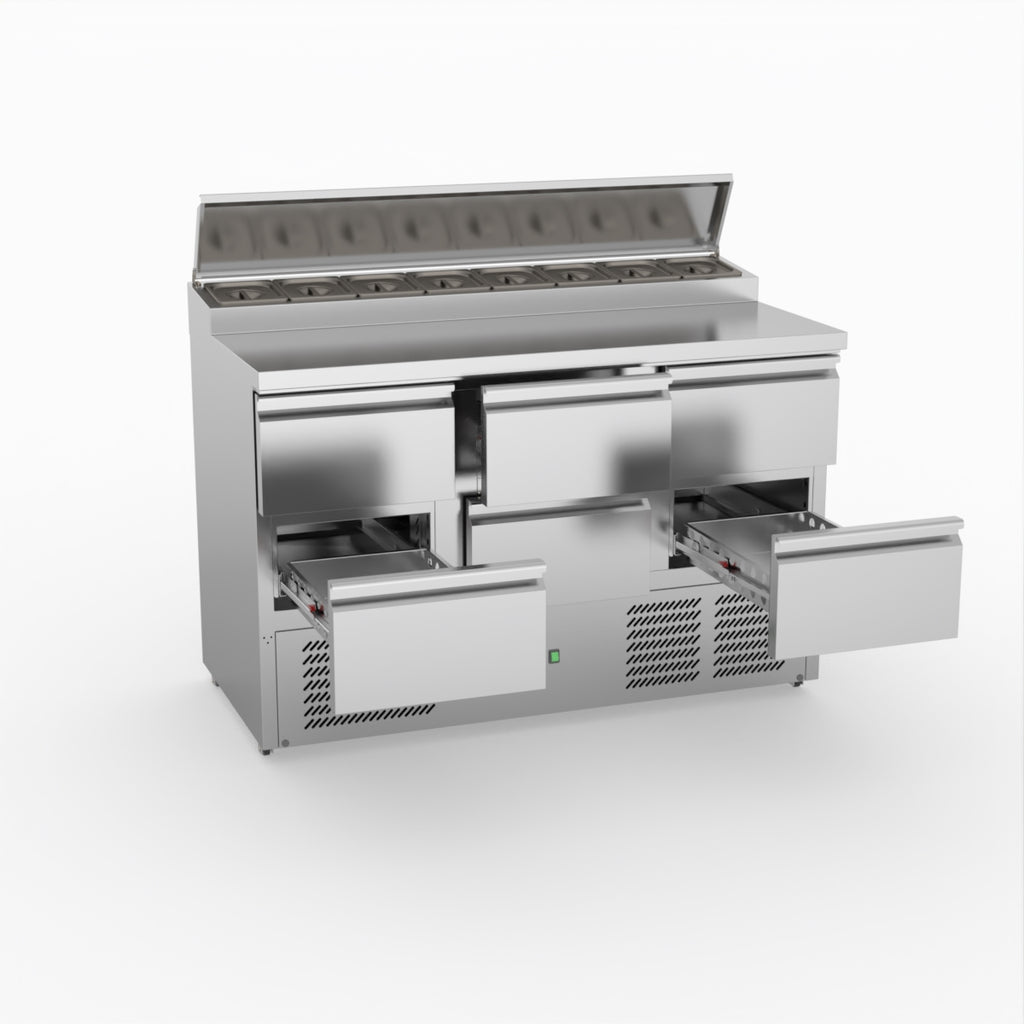 FED-X Six Drawer Salad Prep Fridge XGNS1300D-6D