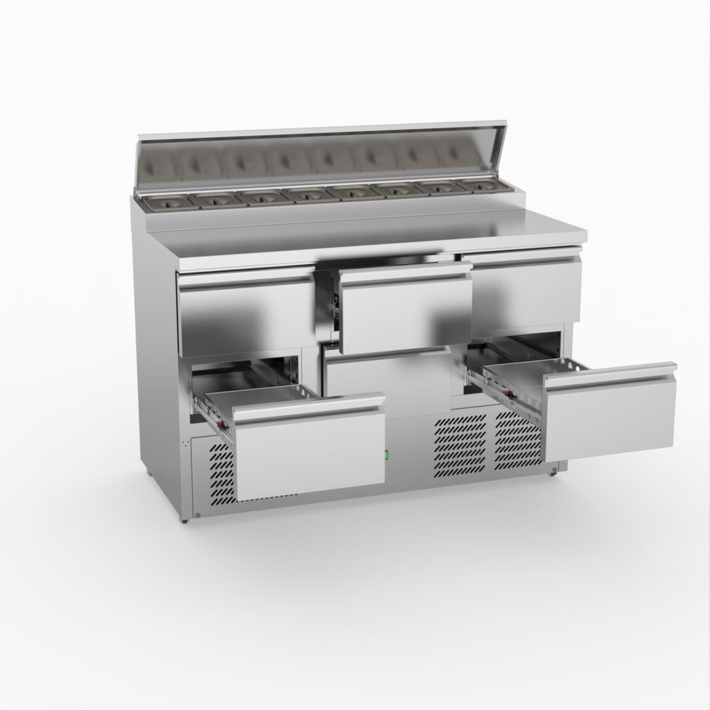 FED-X Six Drawer Salad Prep Fridge XGNS1300D-6D