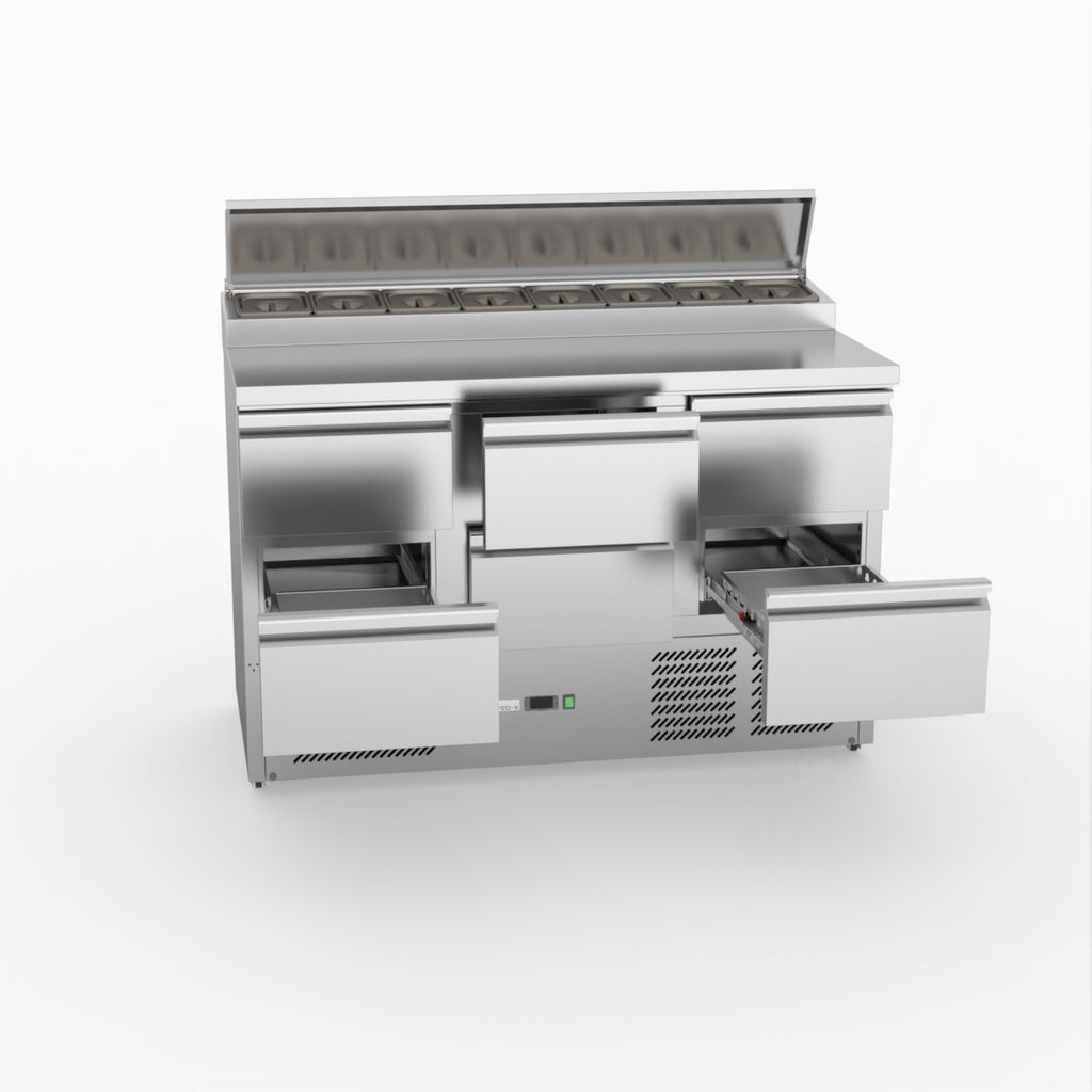 FED-X Six Drawer Salad Prep Fridge XGNS1300D-6D