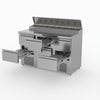 FED-X Six Drawer Salad Prep Fridge XGNS1300D-6D