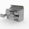 FED-X Six Drawer Salad Prep Fridge XGNS1300D-6D
