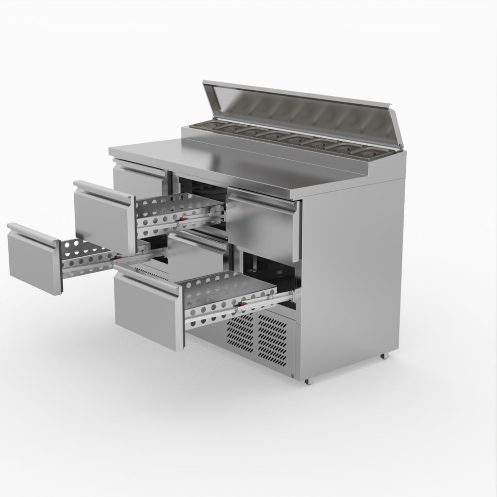 FED-X Six Drawer Salad Prep Fridge XGNS1300D-6D