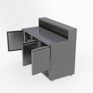 Three Door Salad Prep Fridge With Marble Top - FED-X XGNS1300E