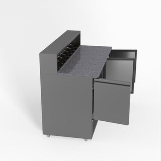 Three Door Salad Prep Fridge With Marble Top - FED-X XGNS1300E