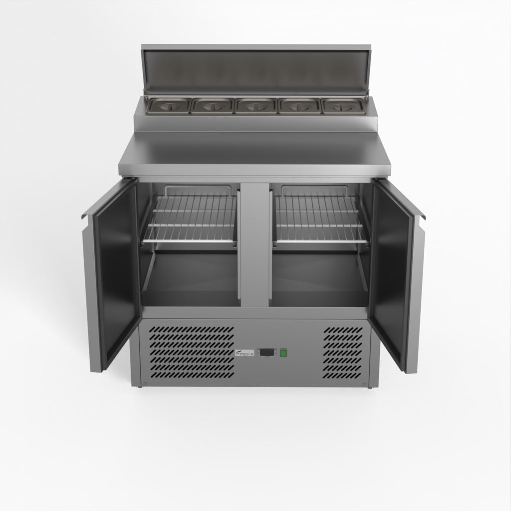 Two Door Salad Prep Fridge - FED-X XGNS900D