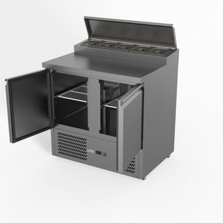 Two Door Salad Prep Fridge - FED-X XGNS900D