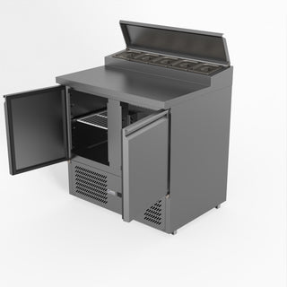 Two Door Salad Prep Fridge - FED-X XGNS900D