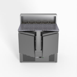 Two Door Salad Prep Fridge With Marble Top - FED-X XGNS900E