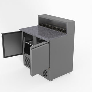 Two Door Salad Prep Fridge With Marble Top - FED-X XGNS900E