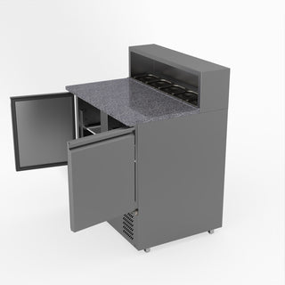 Two Door Salad Prep Fridge With Marble Top - FED-X XGNS900E