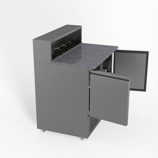 Two Door Salad Prep Fridge With Marble Top - FED-X XGNS900E