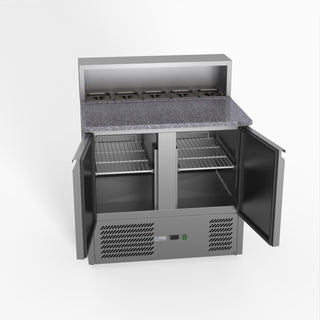 Two Door Salad Prep Fridge With Marble Top - FED-X XGNS900E