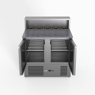 Two Door Salad Prep Fridge With Marble Top - FED-X XGNS900E