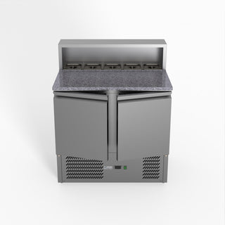 Two Door Salad Prep Fridge With Marble Top - FED-X XGNS900E