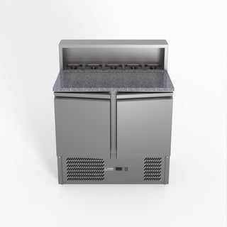 Two Door Salad Prep Fridge With Marble Top - FED-X XGNS900E