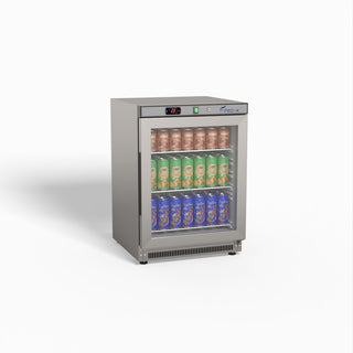 Thermaster Stainless Steel Upright Static Display Fridge XR200SG