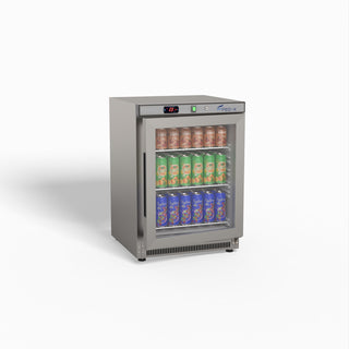 Thermaster Stainless Steel Upright Static Display Fridge XR200SG