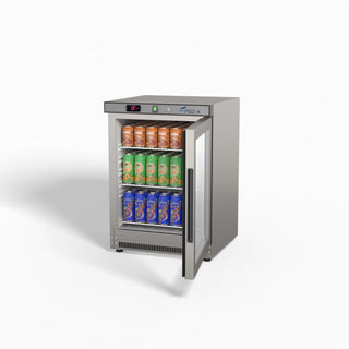 Thermaster Stainless Steel Upright Static Display Fridge XR200SG