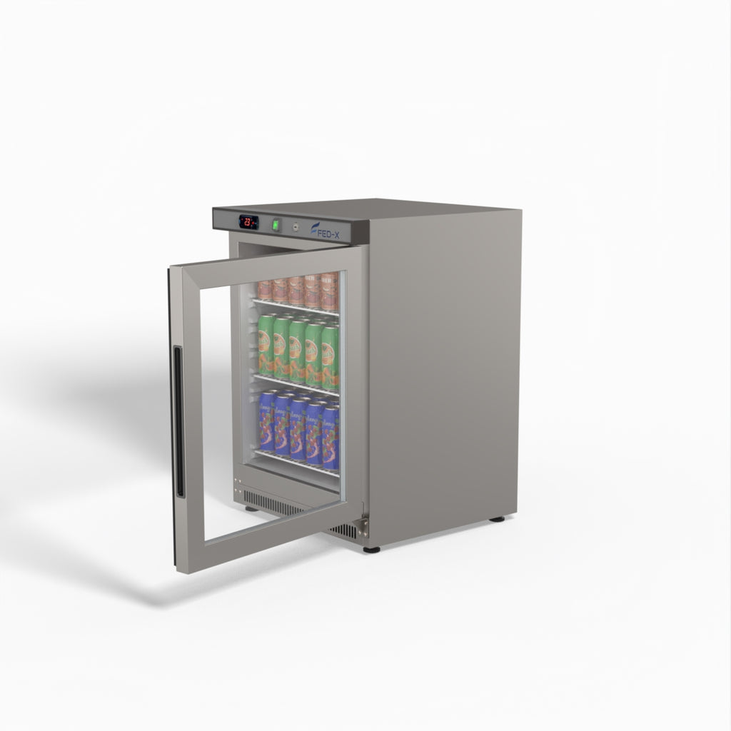 FED-X Thermaster Stainless Steel Upright Static Display Fridge XR200SG