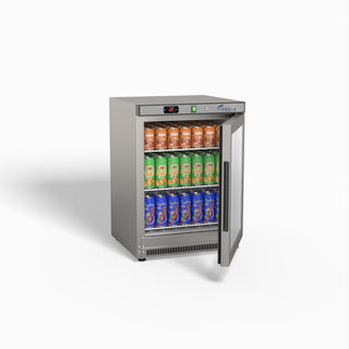 Thermaster Stainless Steel Upright Static Display Fridge XR200SG