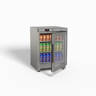 Thermaster Stainless Steel Upright Static Display Fridge XR200SG