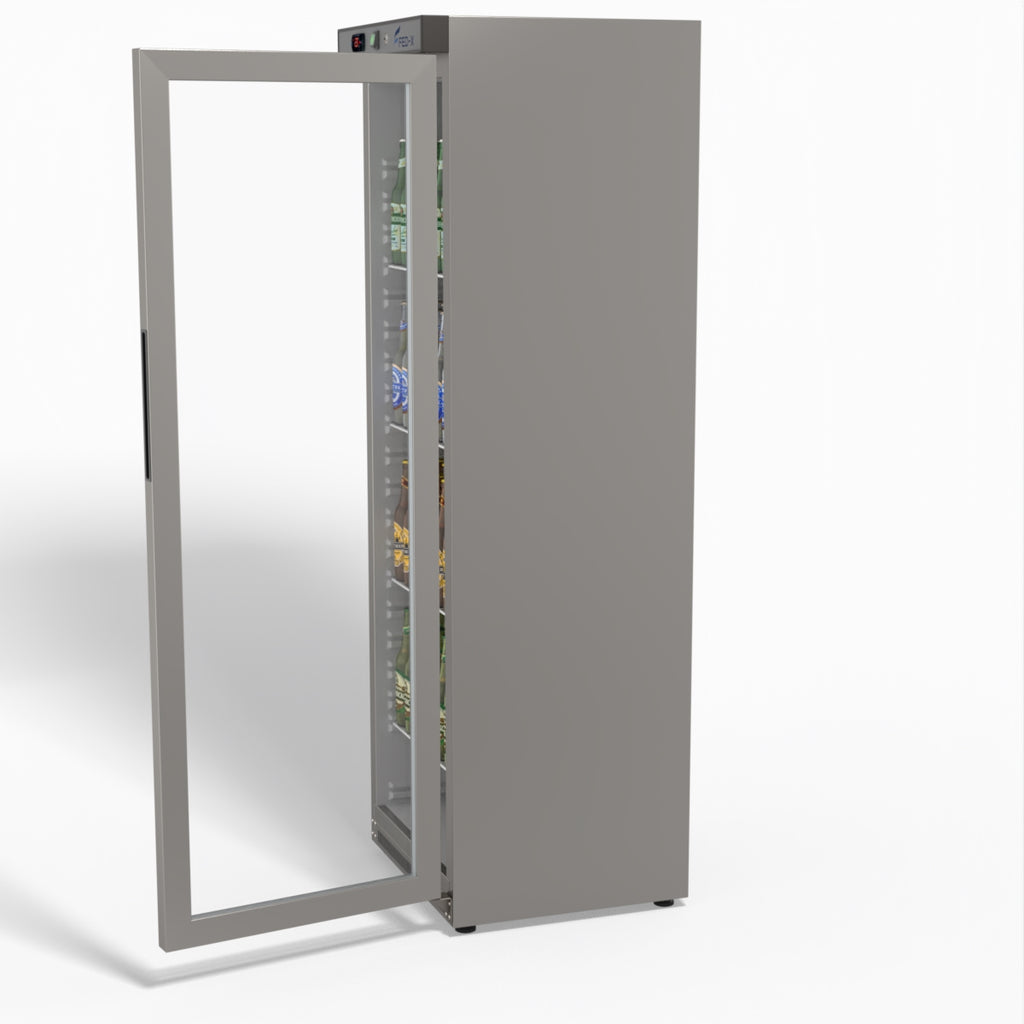 FED-X Thermaster Stainless Steel Upright Static Display Fridge XR400SG