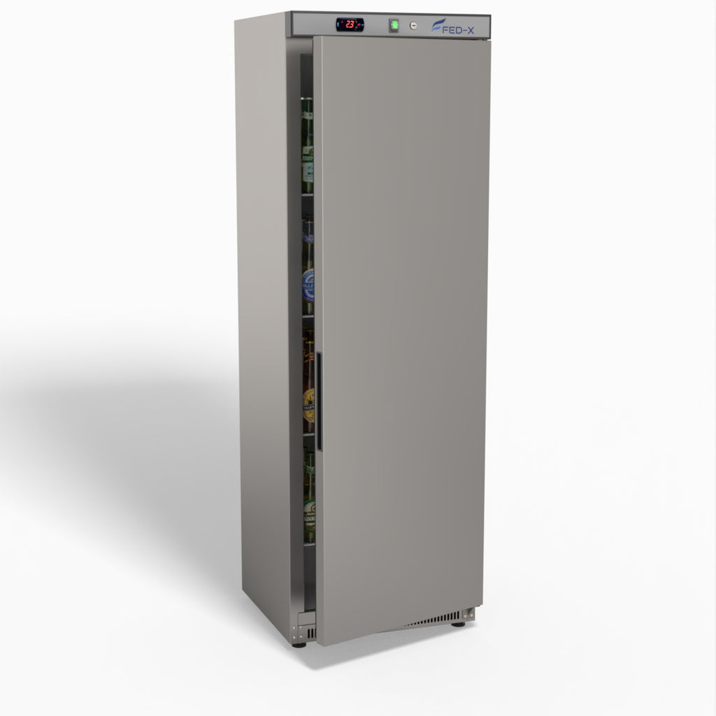 FED-X Stainless Steel Upright Static Fridge XR400SS