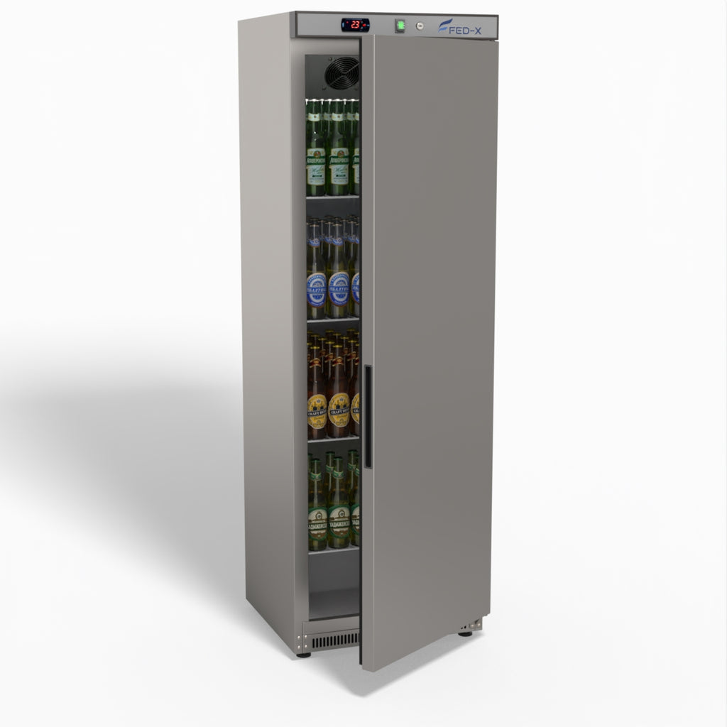 FED-X Stainless Steel Upright Static Fridge XR400SS