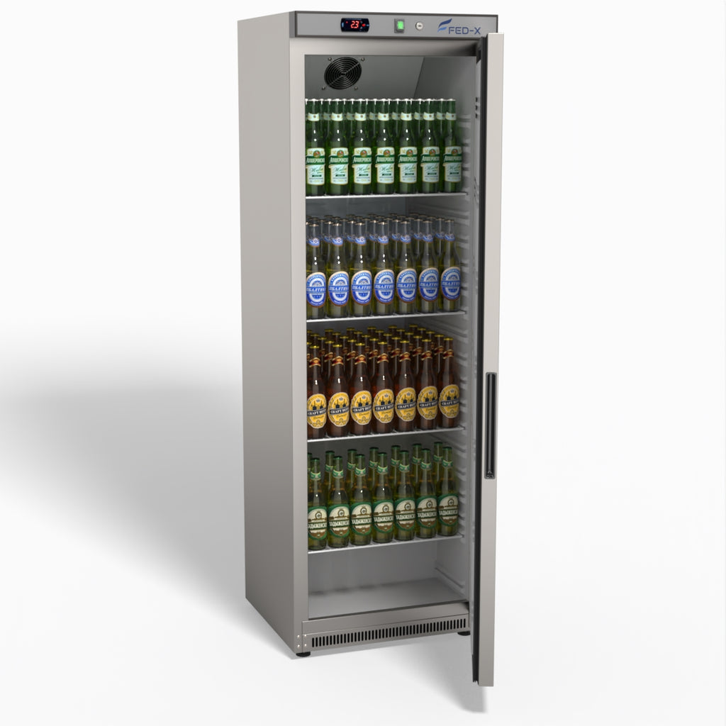 FED-X Stainless Steel Upright Static Fridge XR400SS