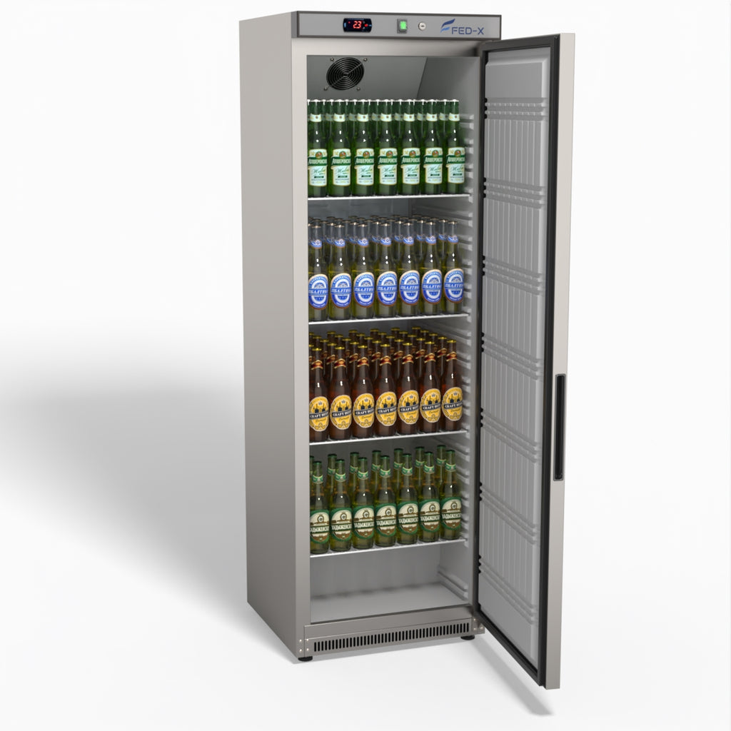 FED-X Stainless Steel Upright Static Fridge XR400SS