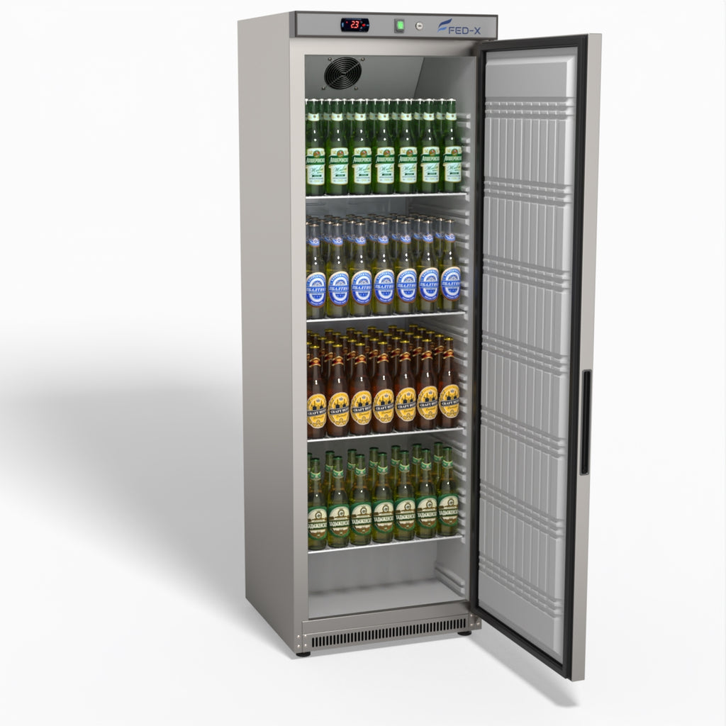 FED-X Stainless Steel Upright Static Fridge XR400SS