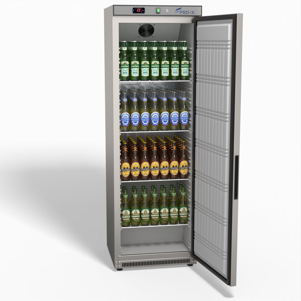 FED-X Stainless Steel Upright Static Fridge XR400SS