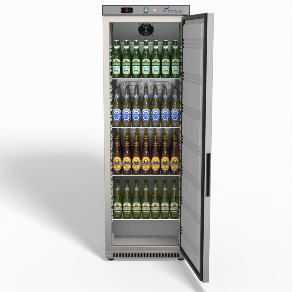 FED-X Stainless Steel Upright Static Fridge XR400SS