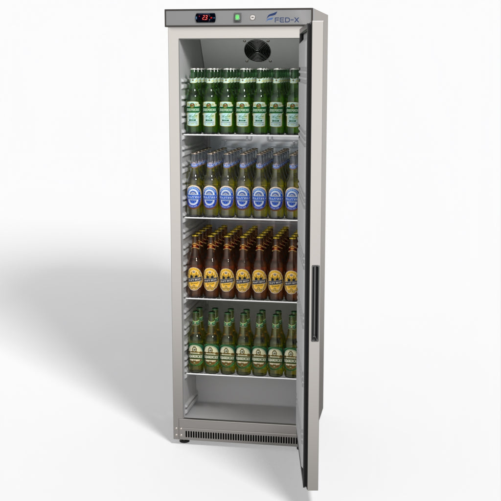 FED-X Stainless Steel Upright Static Fridge XR400SS