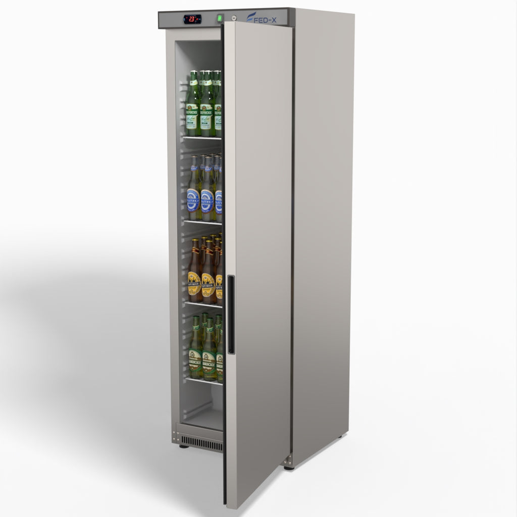 FED-X Stainless Steel Upright Static Fridge XR400SS