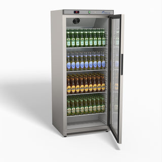 Thermaster Stainless Steel Upright Static Display Fridge XR600SG