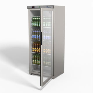 Thermaster Stainless Steel Upright Static Display Fridge XR600SG