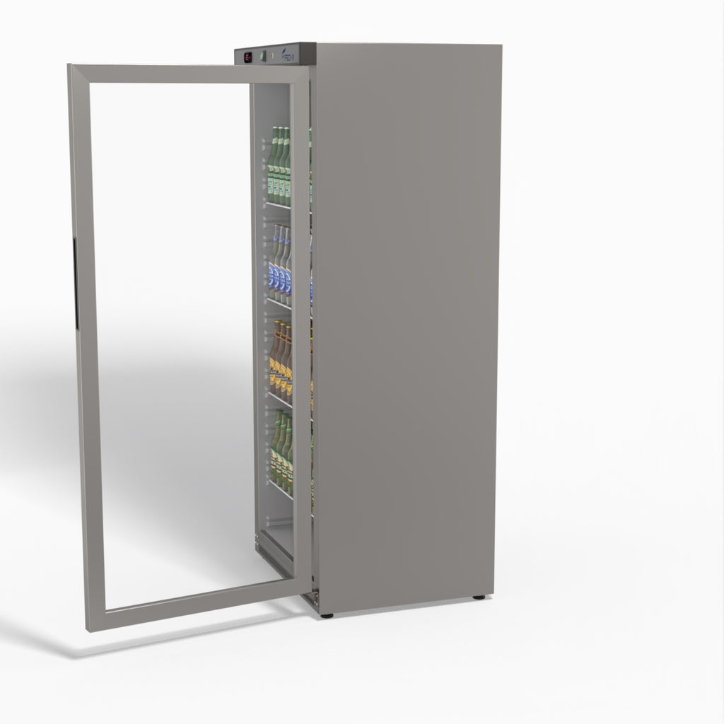 FED-X Thermaster Stainless Steel Upright Static Display Fridge XR600SG