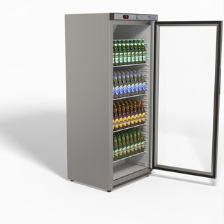 Thermaster Stainless Steel Upright Static Display Fridge XR600SG