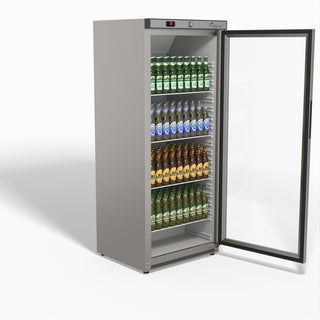 Thermaster Stainless Steel Upright Static Display Fridge XR600SG