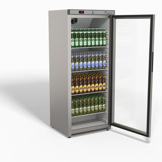 Thermaster Stainless Steel Upright Static Display Fridge XR600SG