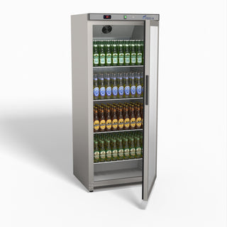 Thermaster Stainless Steel Upright Static Display Fridge XR600SG