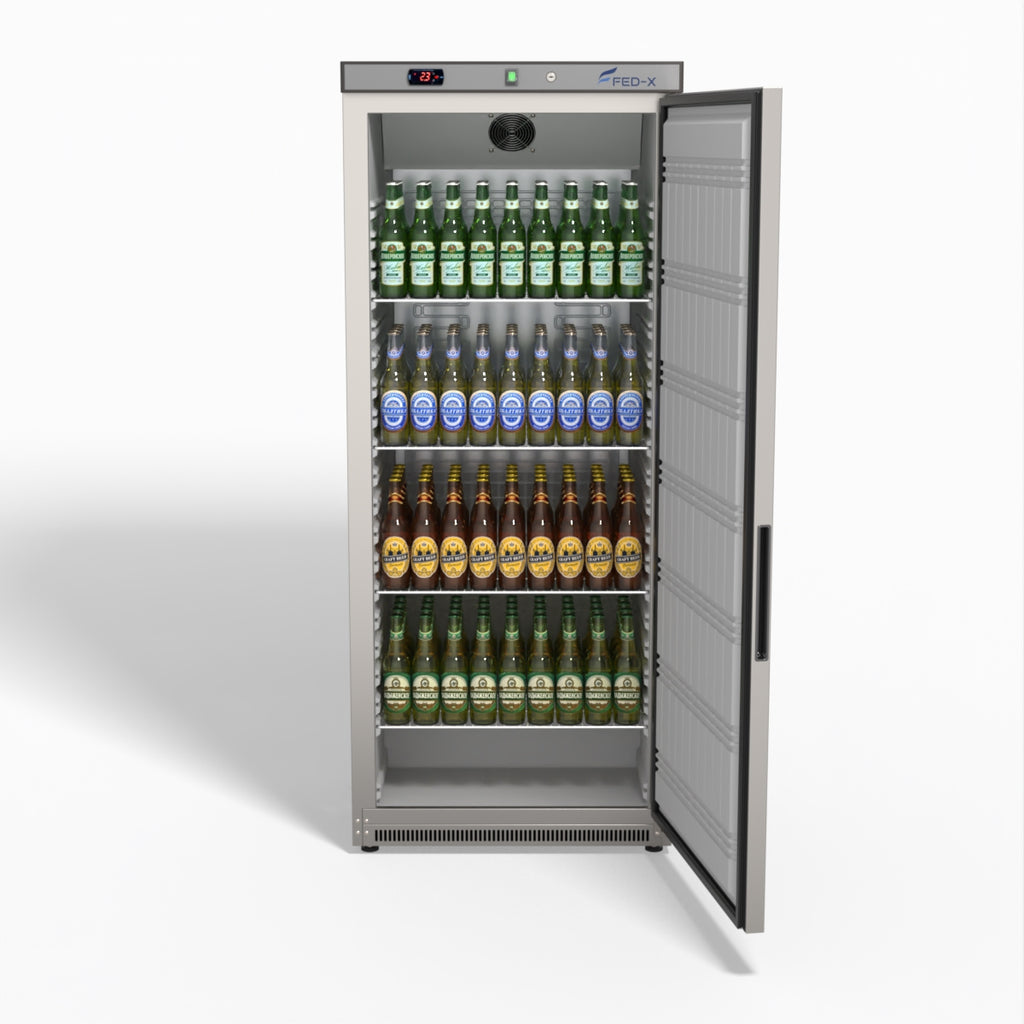FED-X Stainless Steel Upright Static Fridge XR600SS