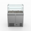 Two Door Salad Prep Fridge With Square Glass Top - FED-X XS900GC