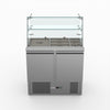 FED-X Two Door Salad Prep Fridge With Square Glass Top XS900GC