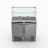 FED-X Two Door Salad Prep Fridge With Square Glass Top XS900GC