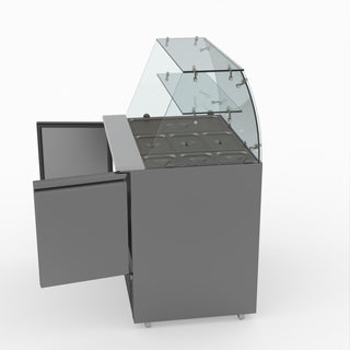 Two Door Salad Prep Fridge With Square Glass Top - FED-X XS900GC